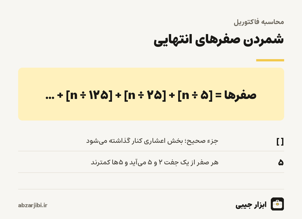 شمردن صفرهای انتهایی