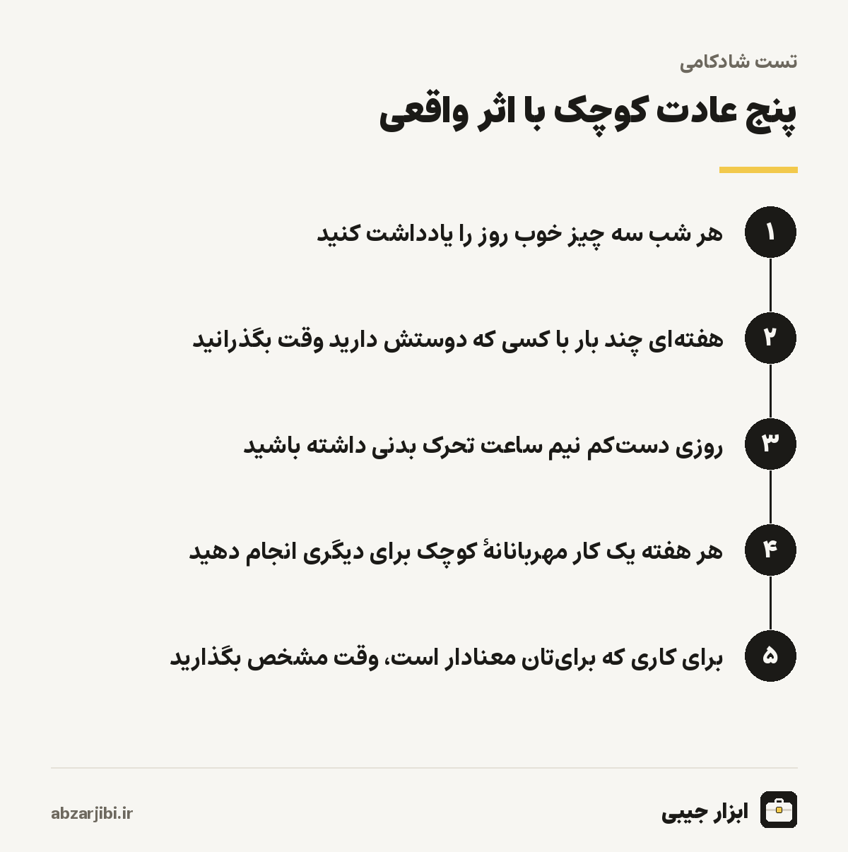 پنج عادت کوچک با اثر واقعی