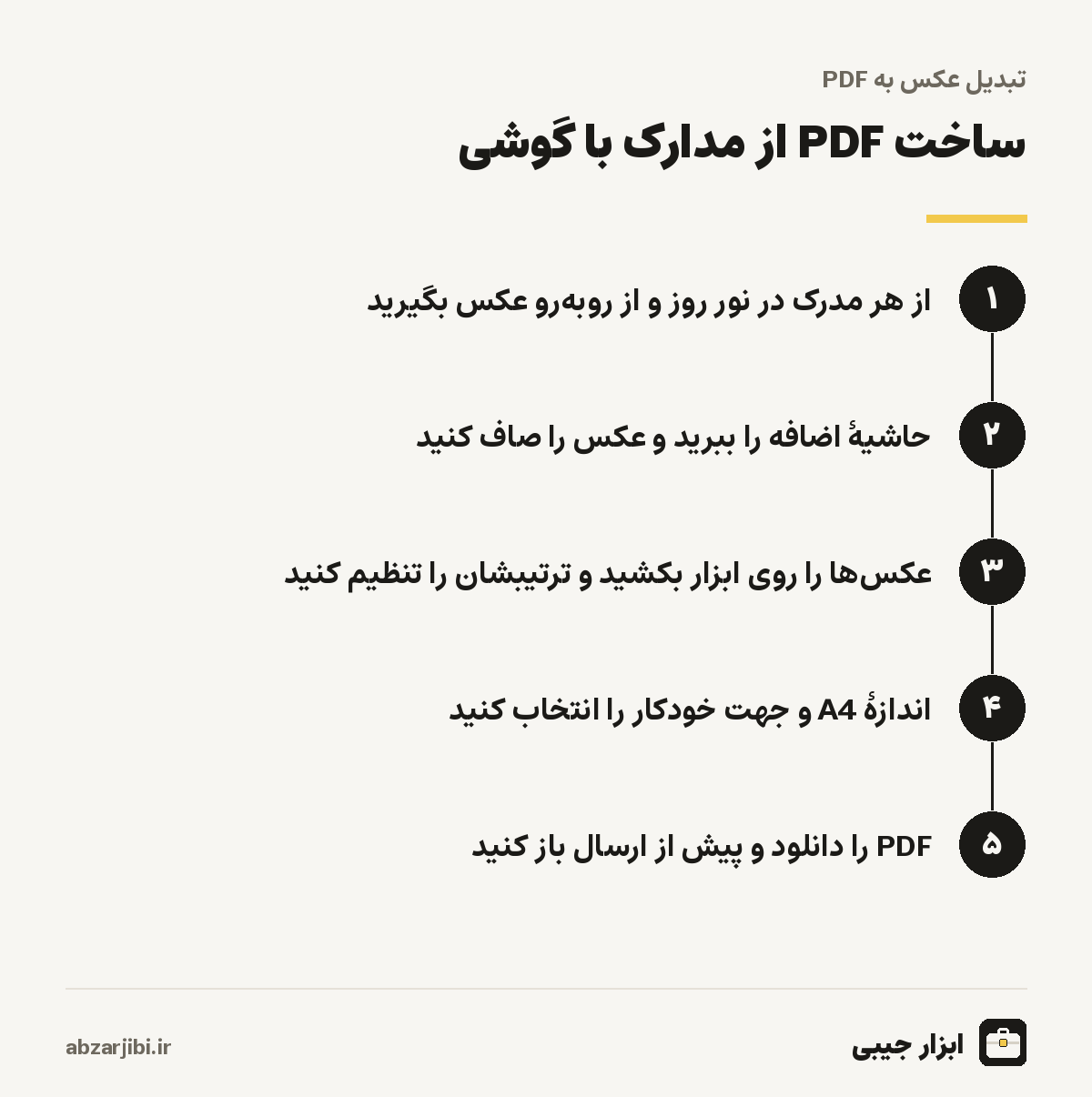 ساخت PDF از مدارک با گوشی