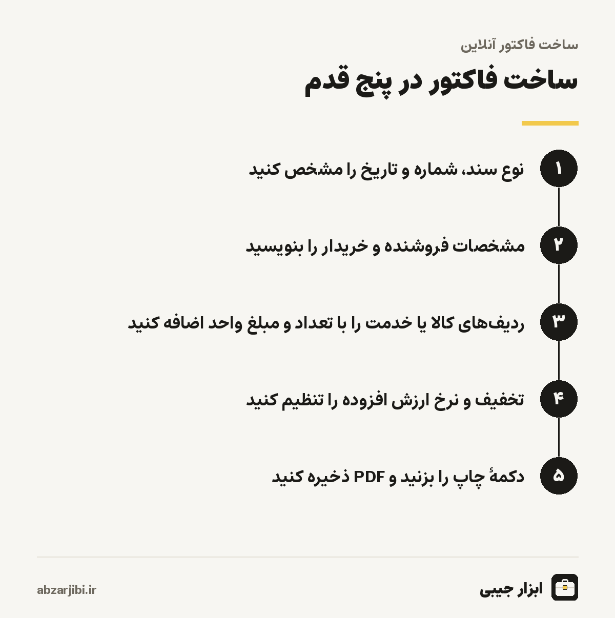 ساخت فاکتور در پنج قدم
