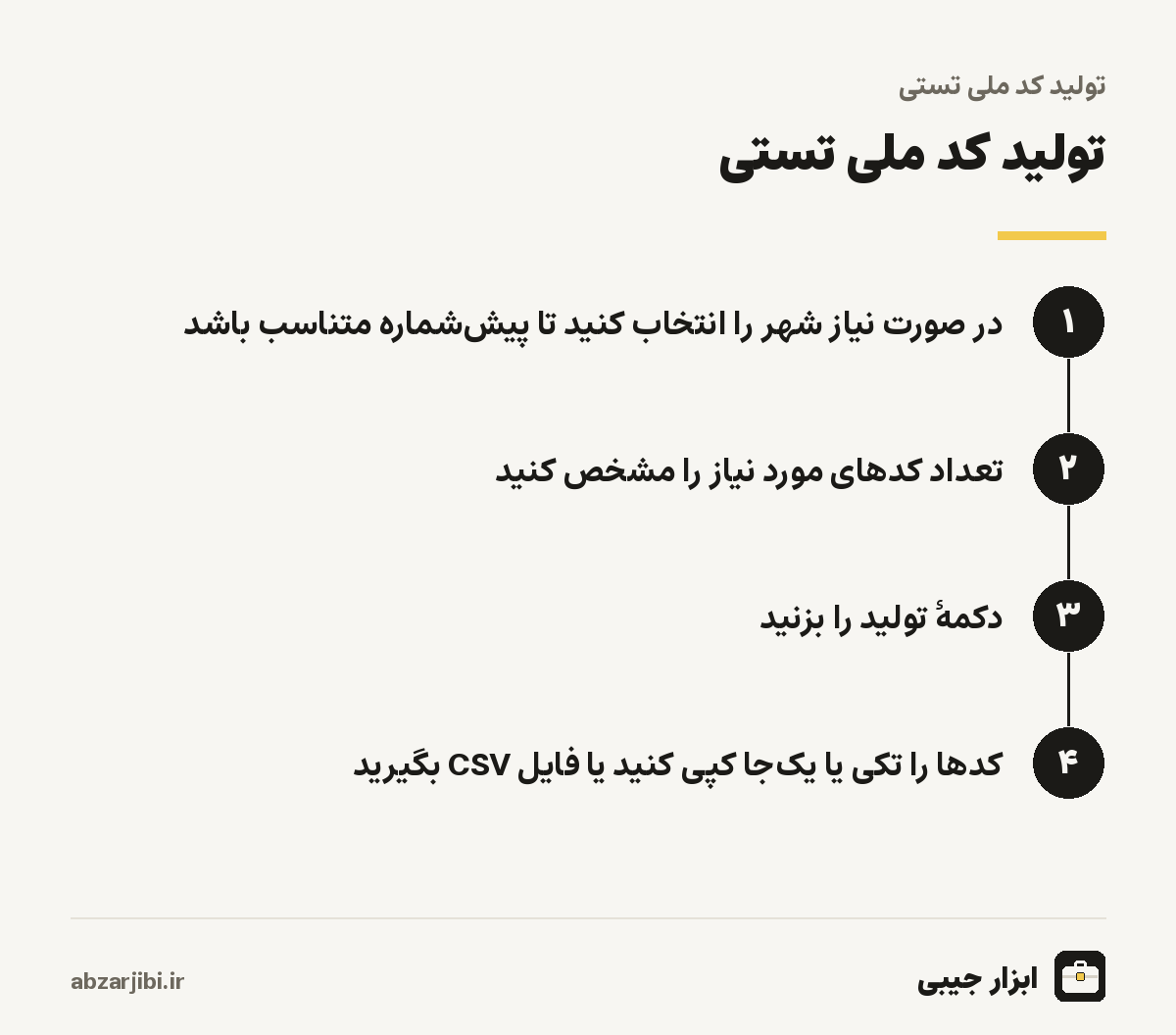 تولید کد ملی تستی