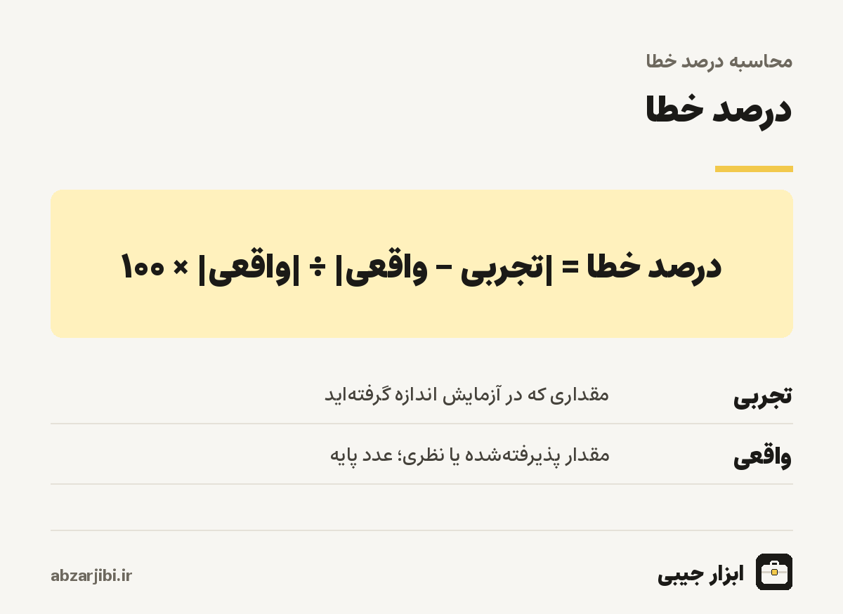 فرمول درصد خطا