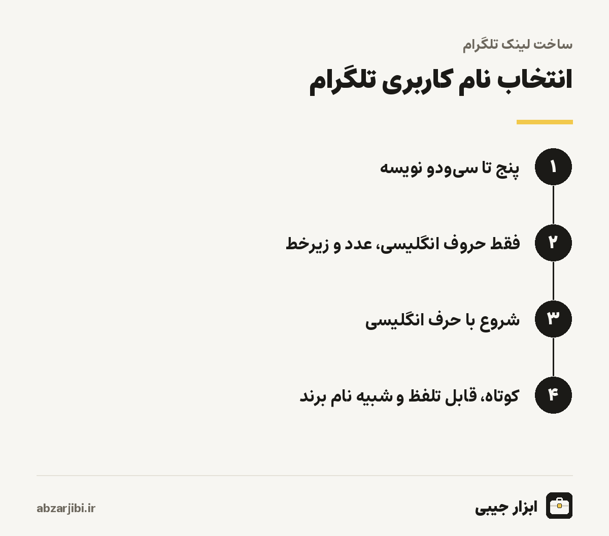 انتخاب نام کاربری تلگرام