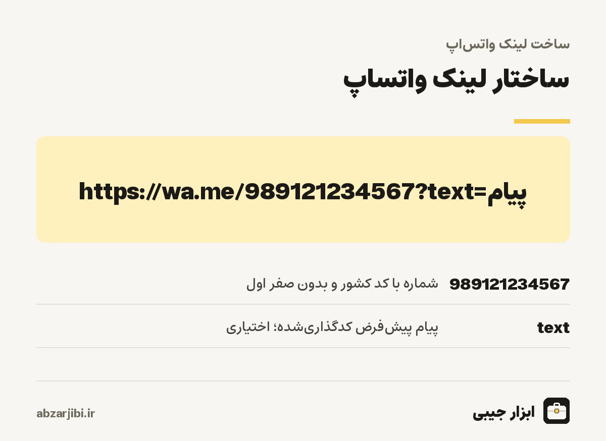 ساختار لینک واتساپ